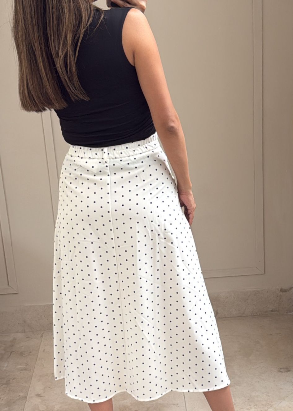 Chic Dot Midi Skirt