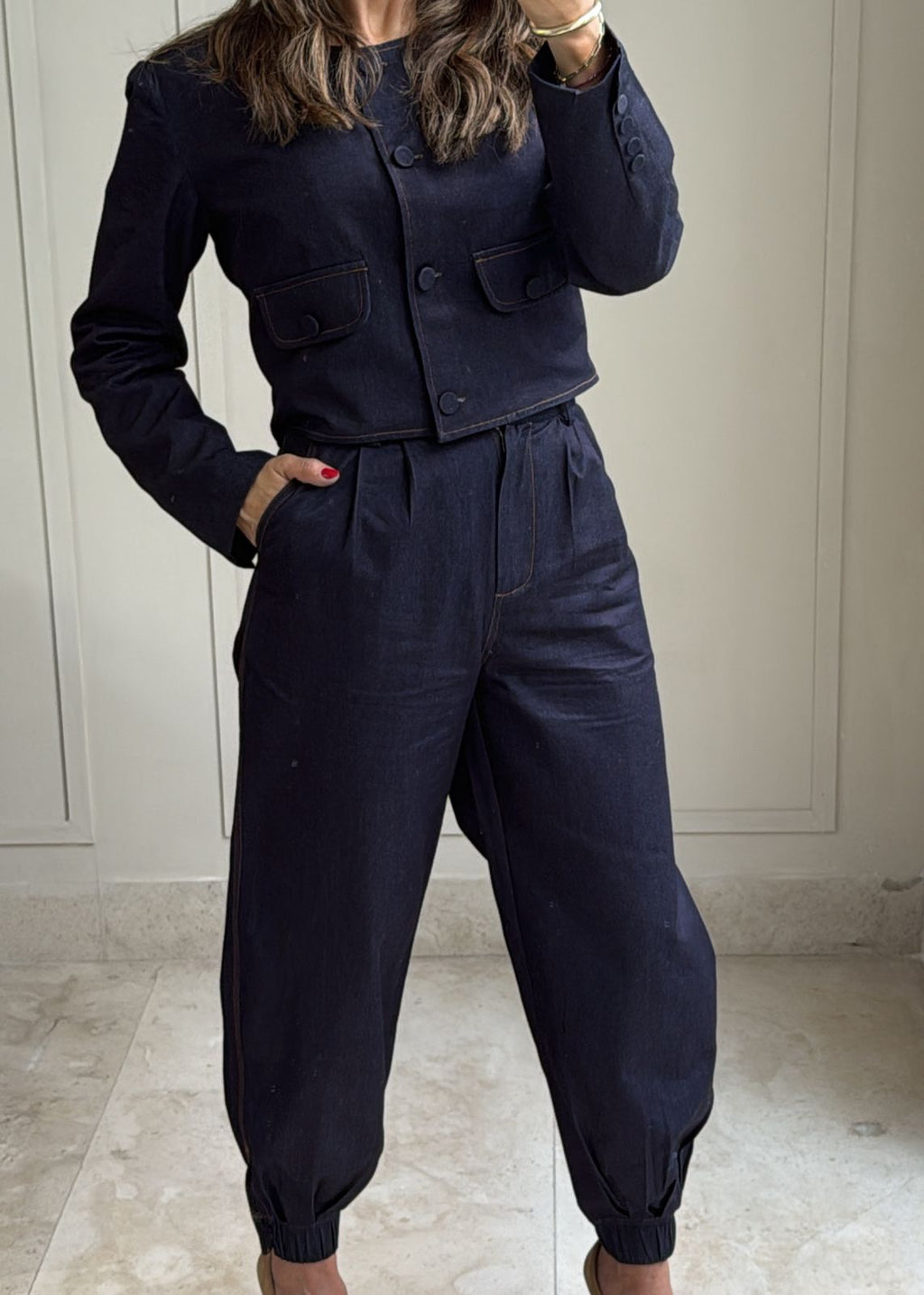 Kathia Dark Denim Set