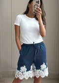 Lace Denim Jort