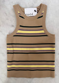 Mocha Stripe Knit Top