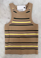 Mocha Stripe Knit Top