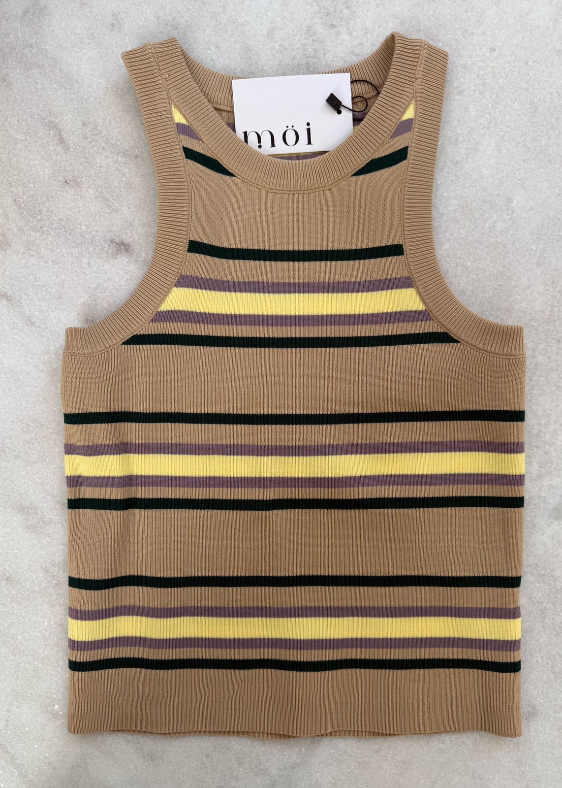 Mocha Stripe Knit Top