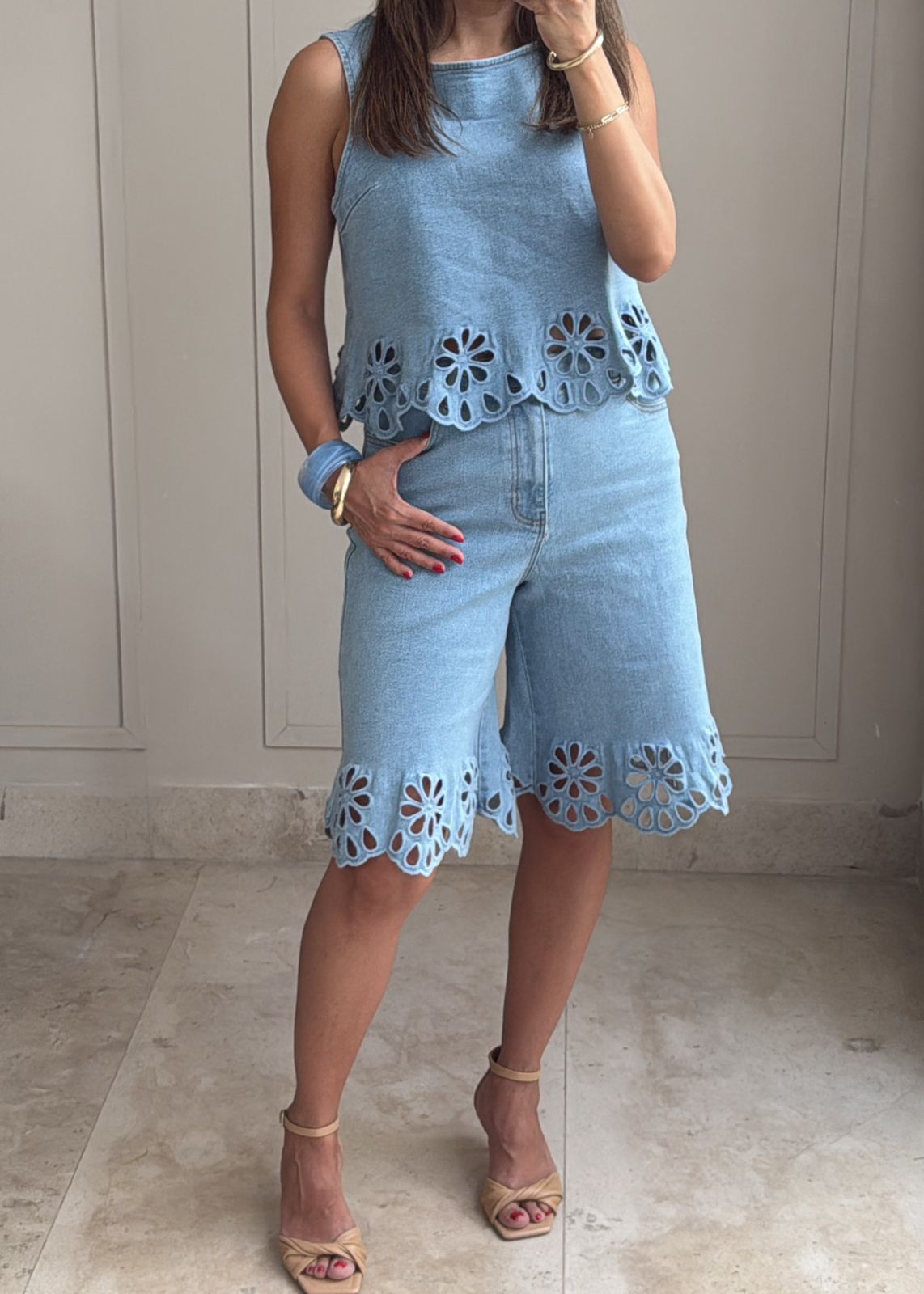 Denim Bloom Set