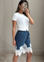 Lace Denim Jort