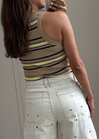 Mocha Stripe Knit Top