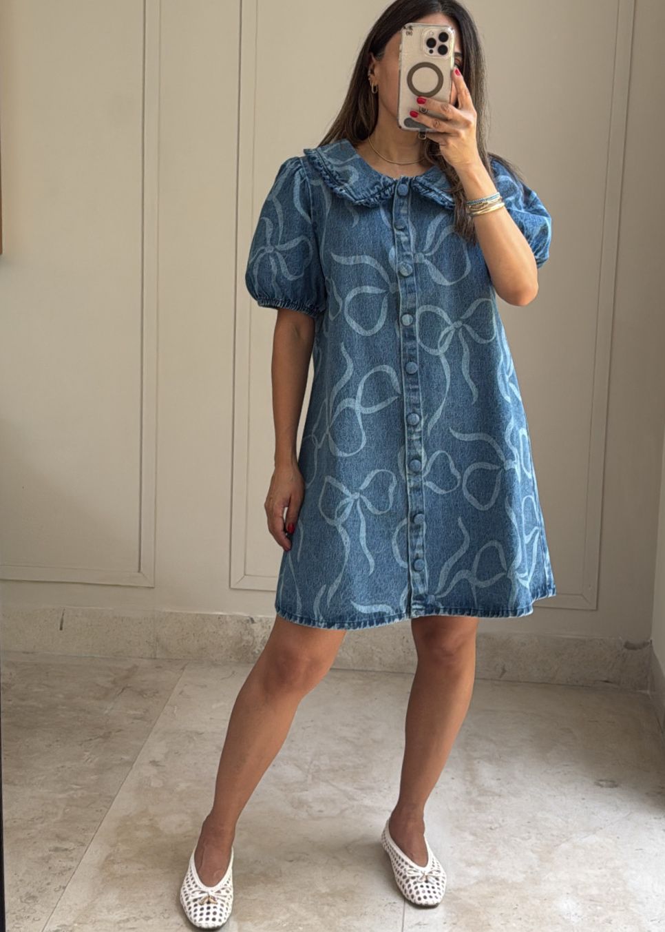 Bow Belle Denim Dress