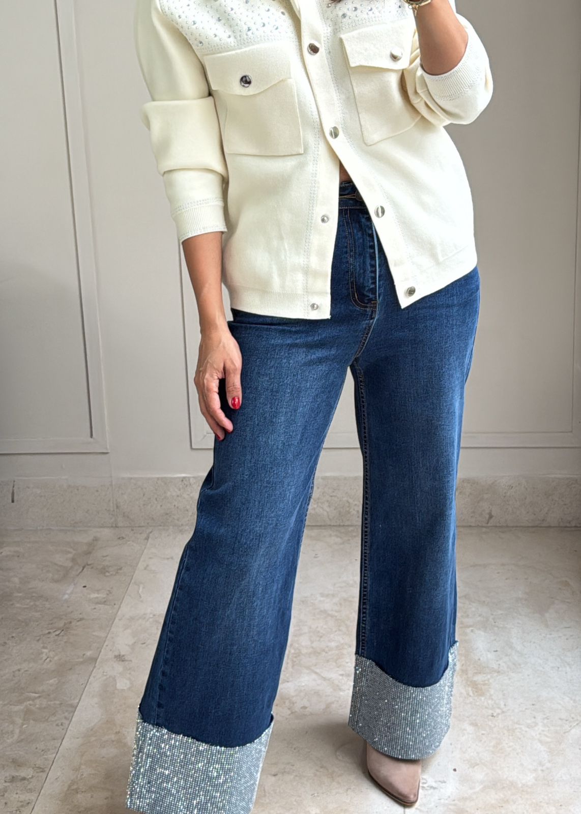 Miranda Rhinestone Sparkle Denim Jeans