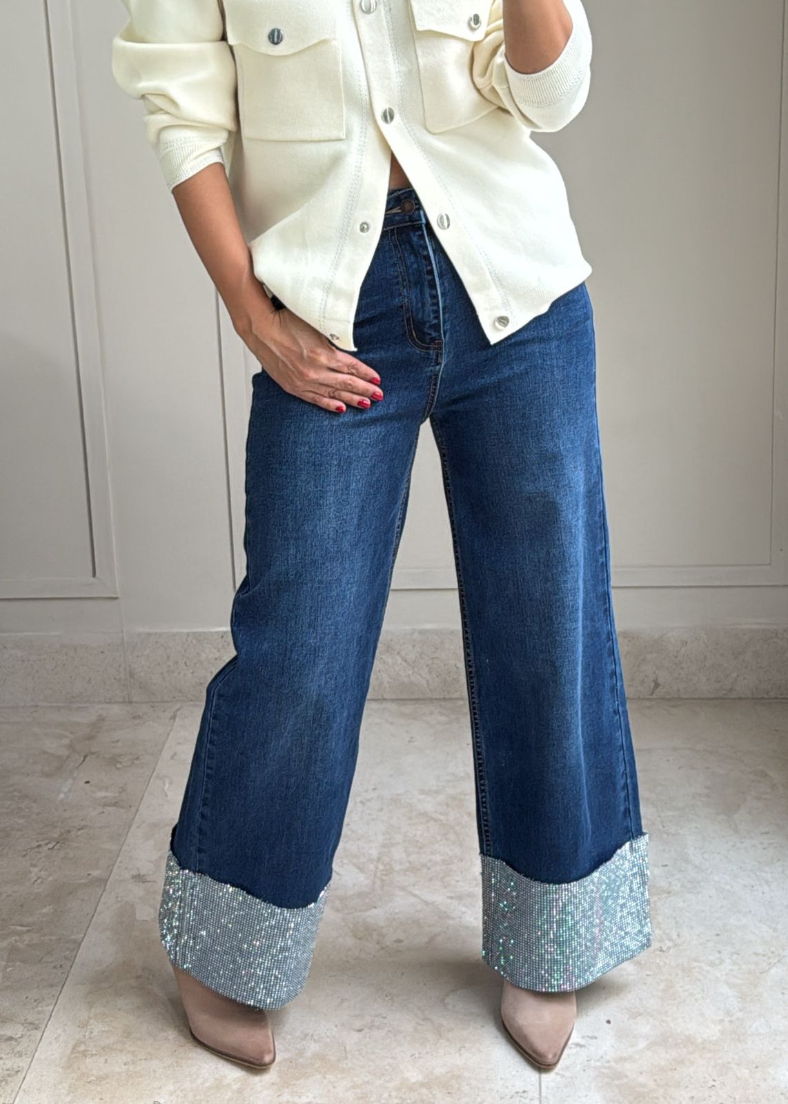 Miranda Rhinestone Sparkle Denim Jeans