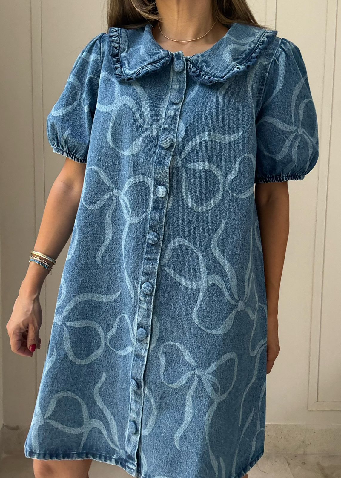 Bow Belle Denim Dress