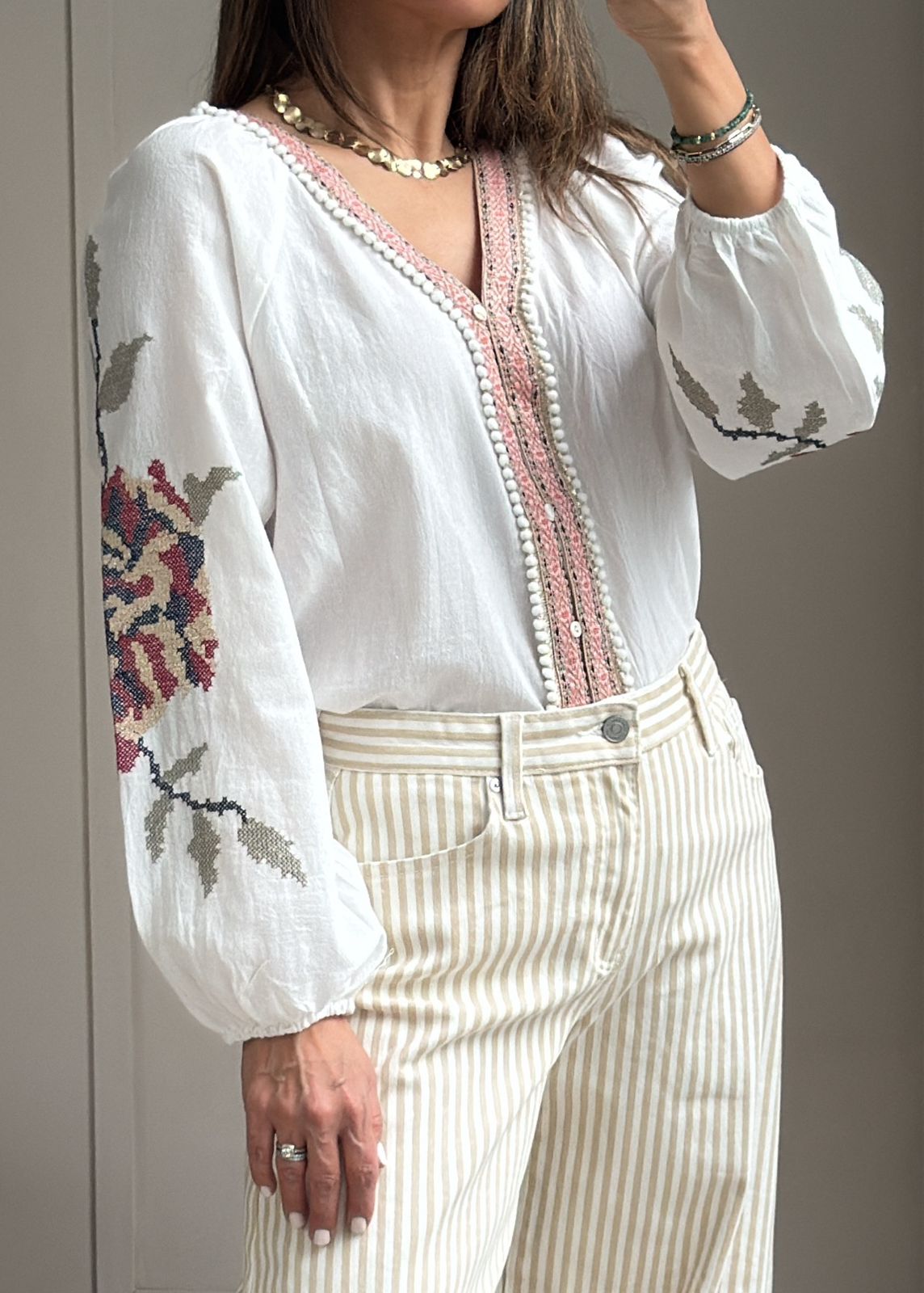 Keira Button-Front Blouse