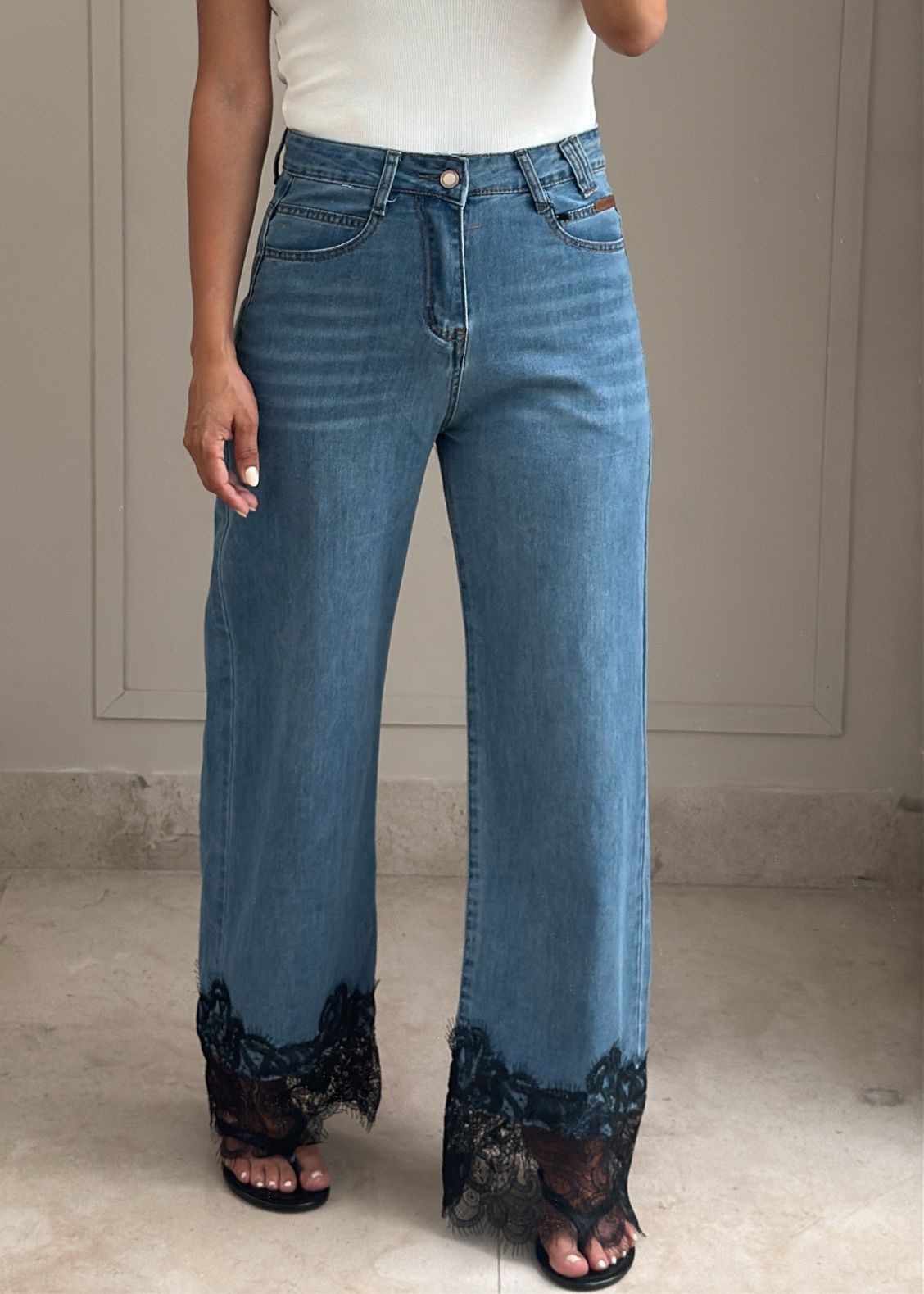 Lace Edge Jeans