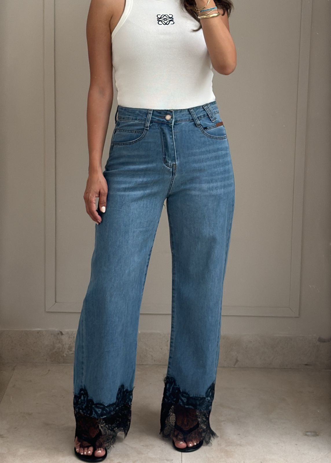 Lace Edge Jeans