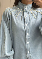 Claire ballon denim top