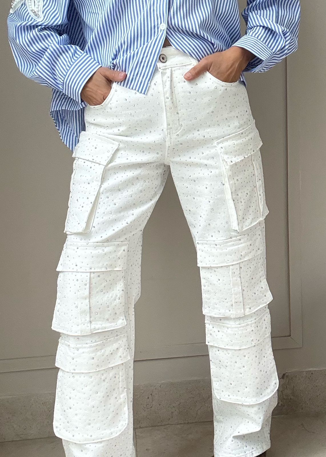 Statement White Cargo Jeans