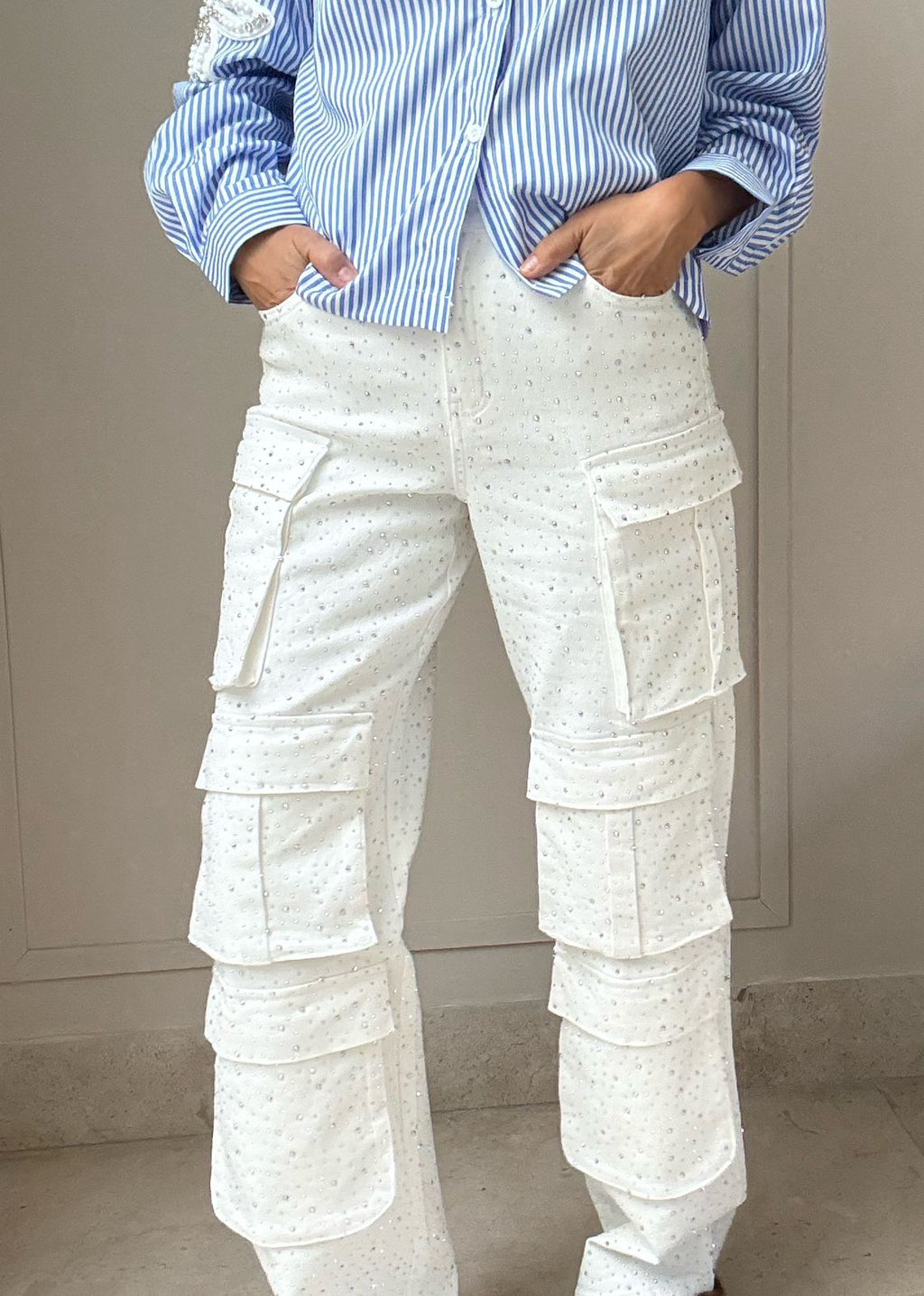 Statement White Cargo Jeans