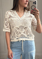 Butterfly Crystal Crochet Top