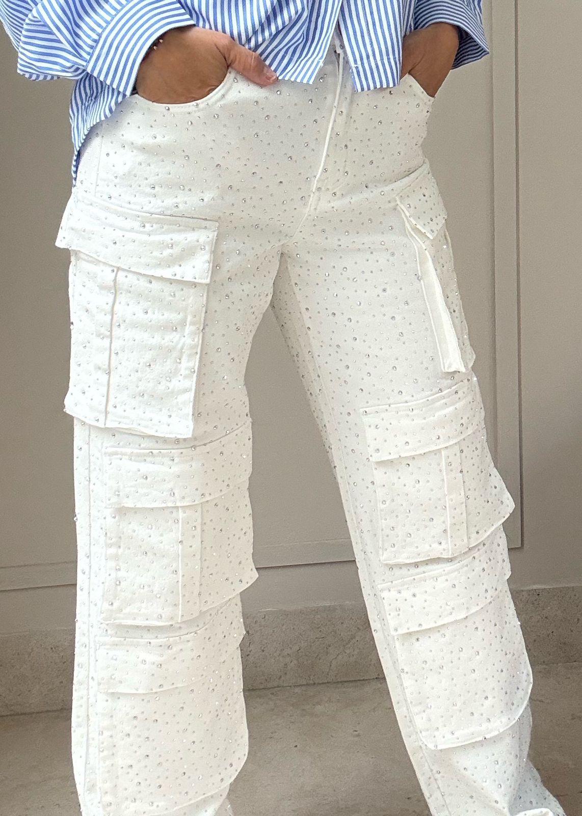 Statement White Cargo Jeans