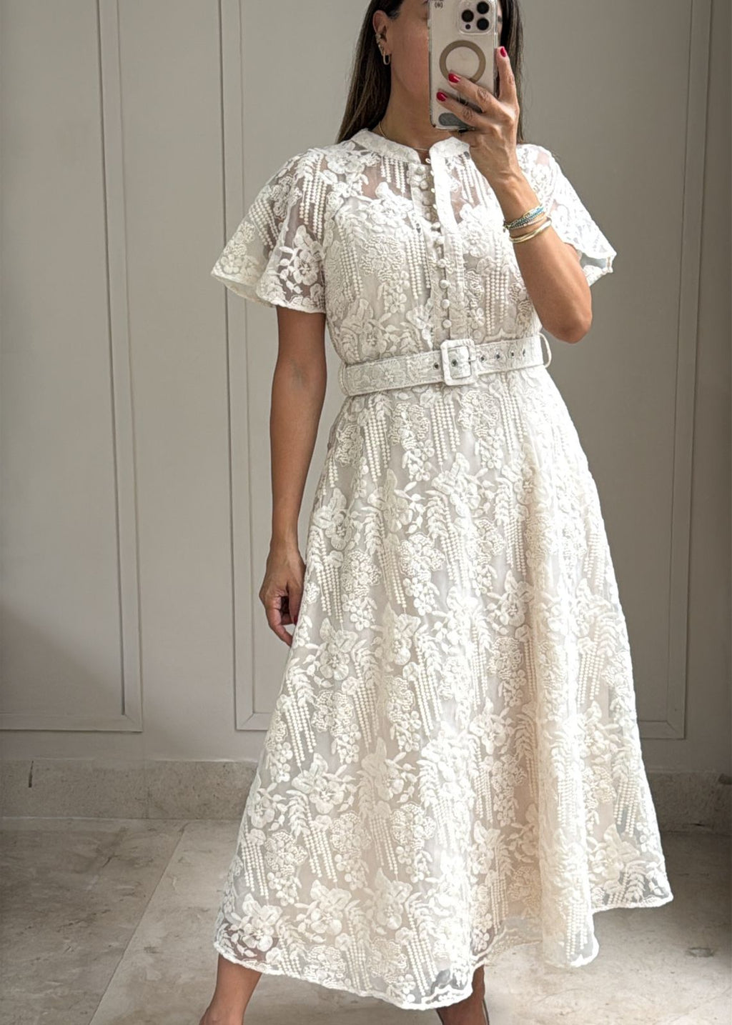 Louise Lace Midi Dress