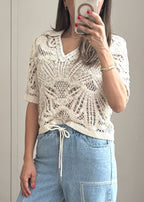 Butterfly Crystal Crochet Top