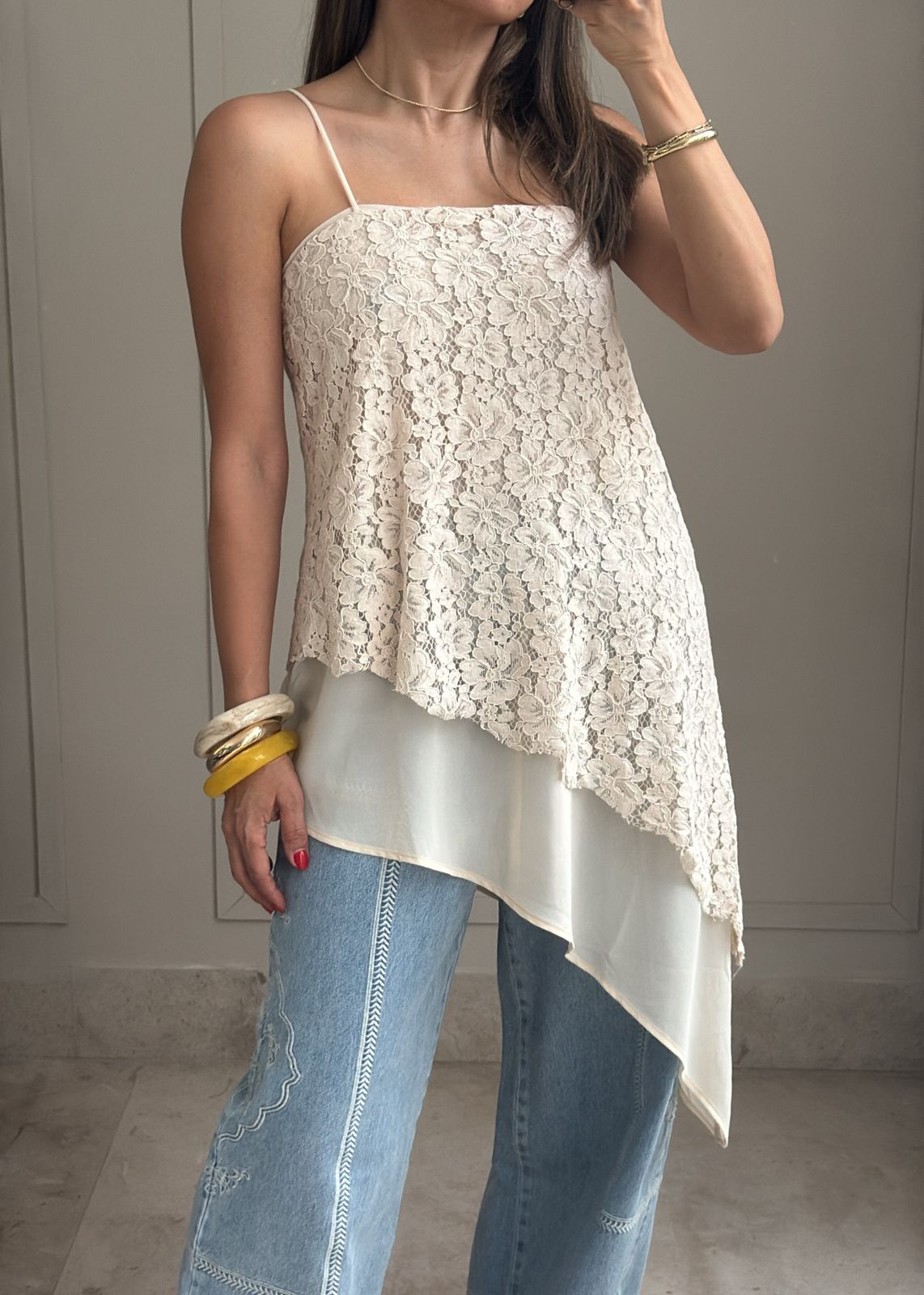 Lace Cascade Tunic Top