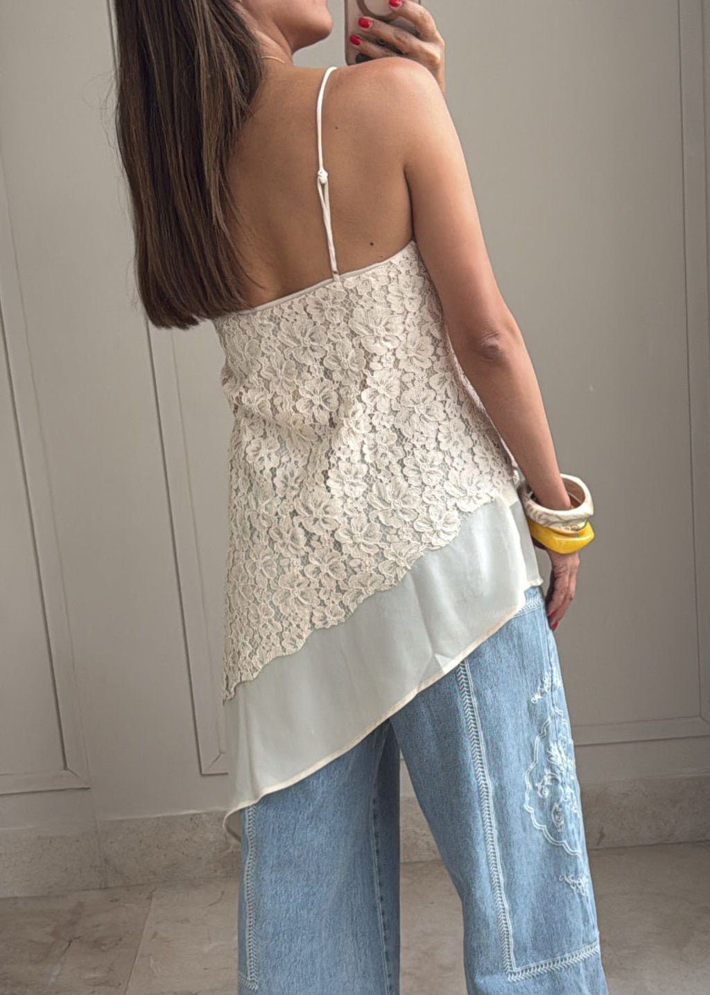 Lace Cascade Tunic Top