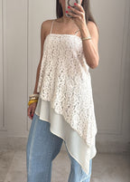 Lace Cascade Tunic Top