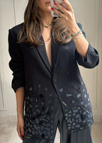 Malika Black Crystal Glow Blazer
