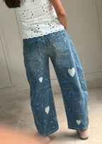 Poppy Heart Barrel Jeans