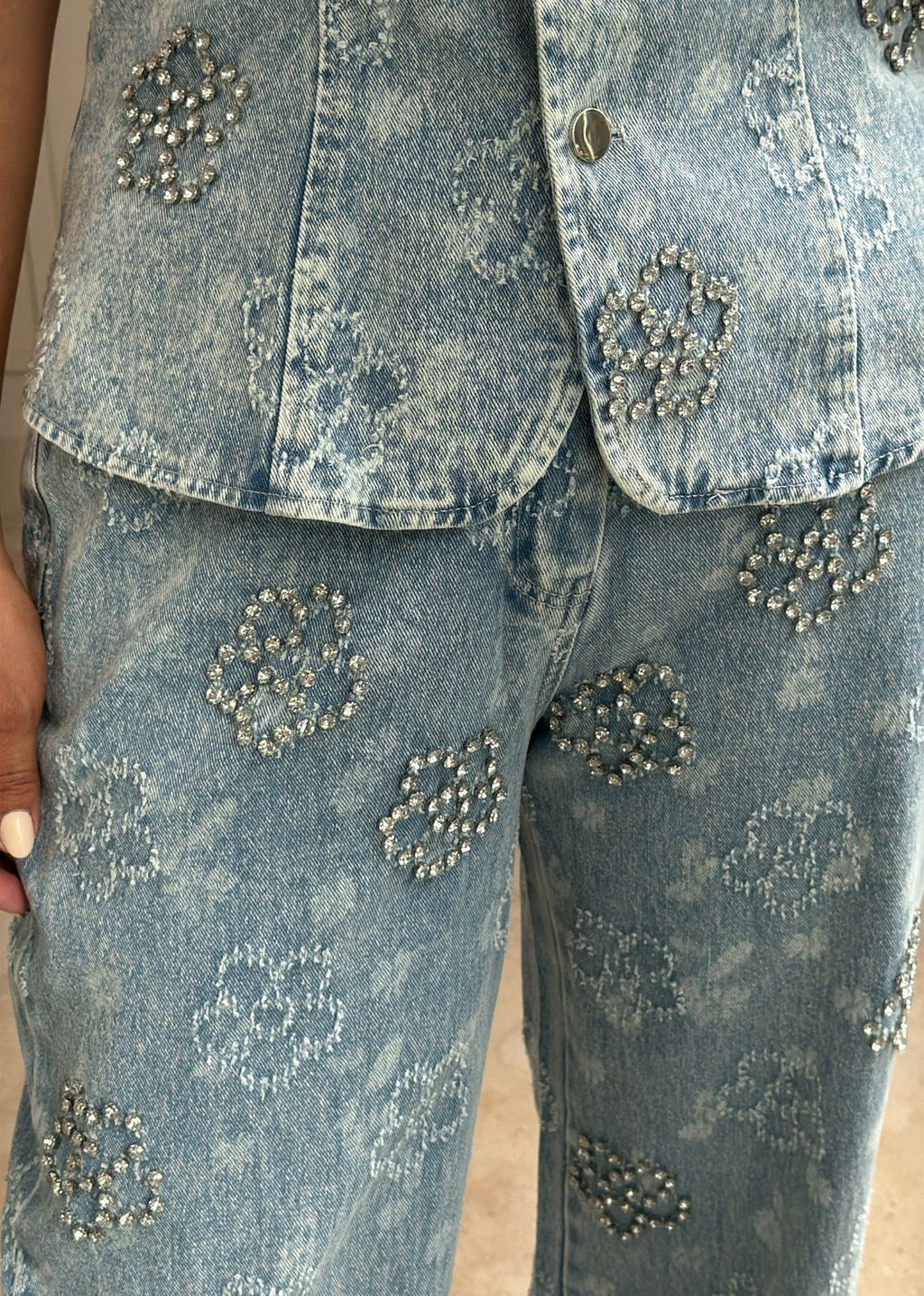 Crystal Bloom Denim