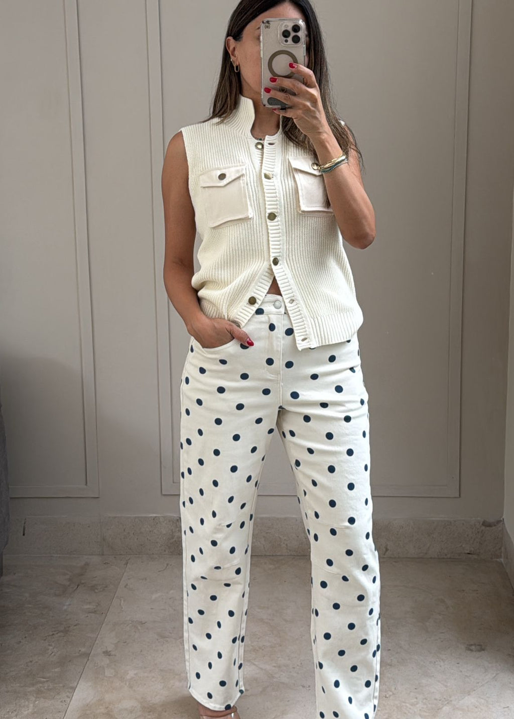 Navy Dot Jeans