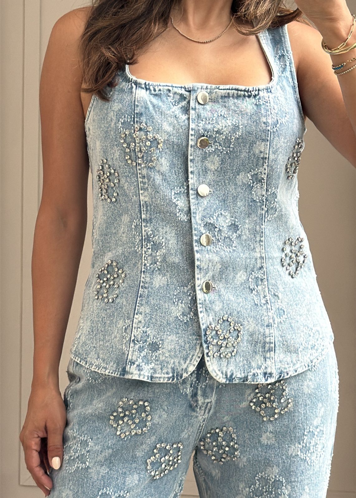 Crystal Bloom Denim