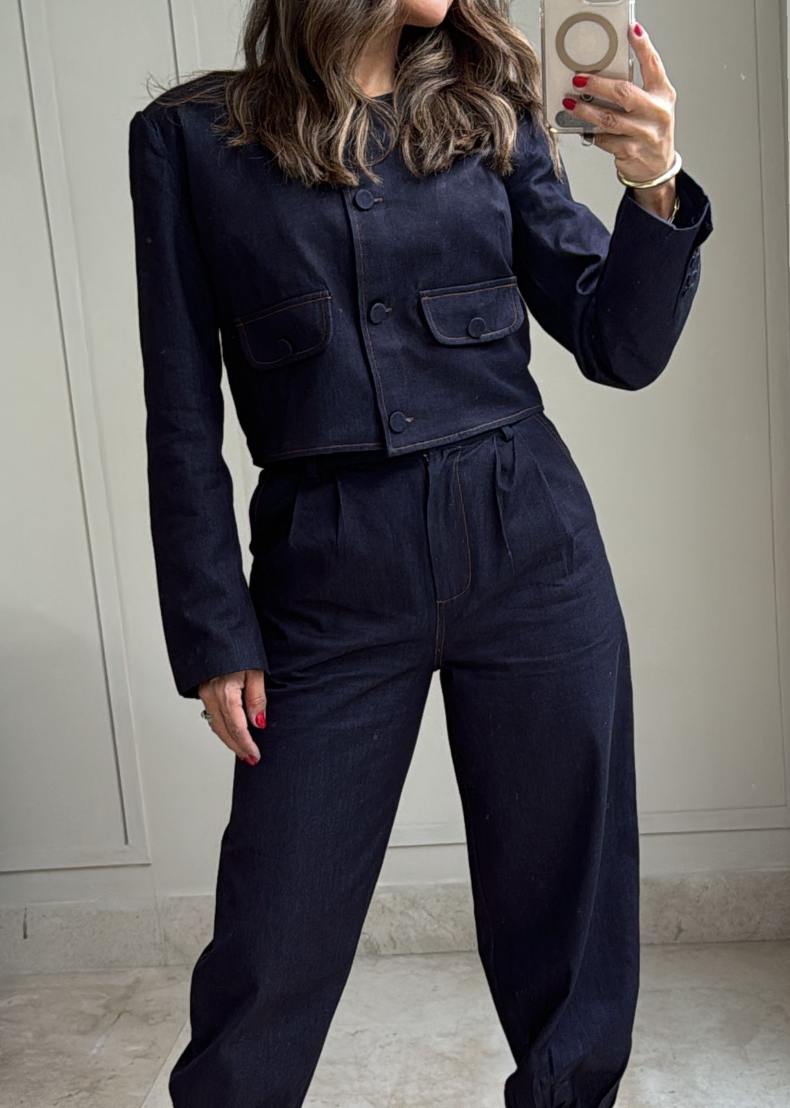 Kathia Dark Denim Set