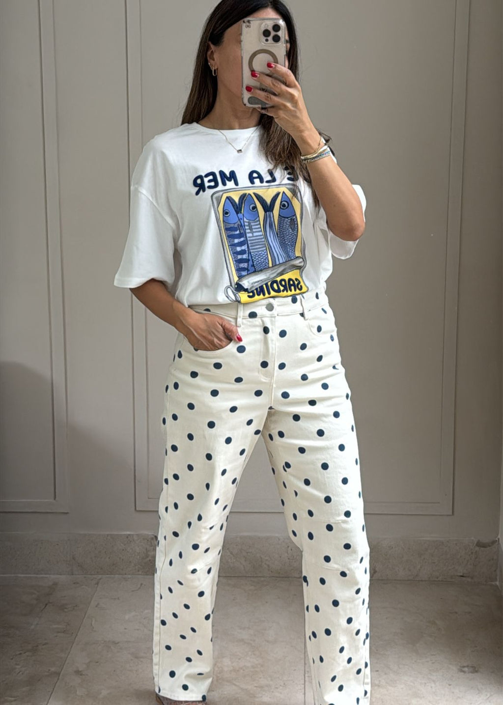 Navy Dot Jeans