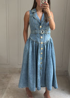 Royal Denim Dress