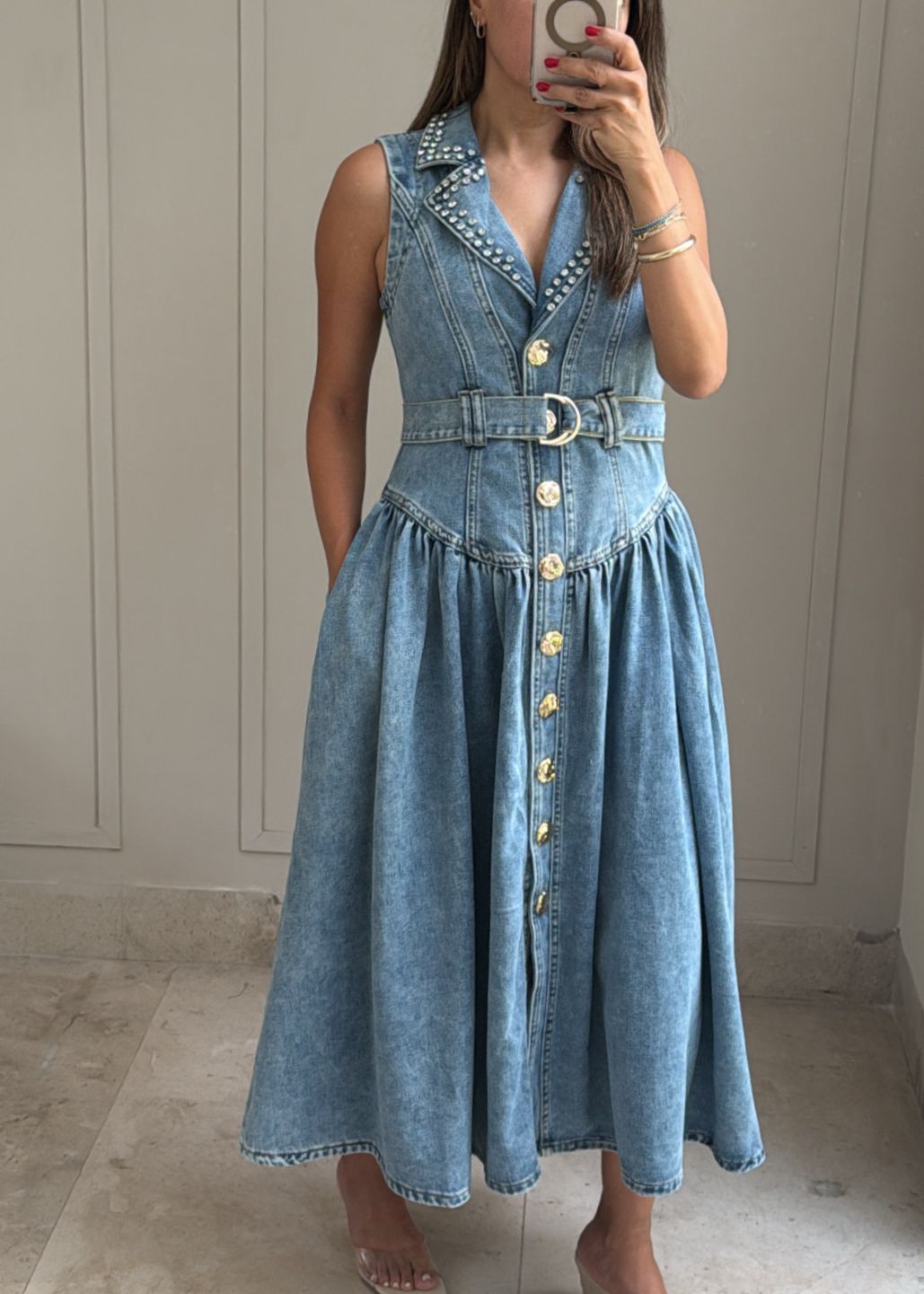 Royal Denim Dress