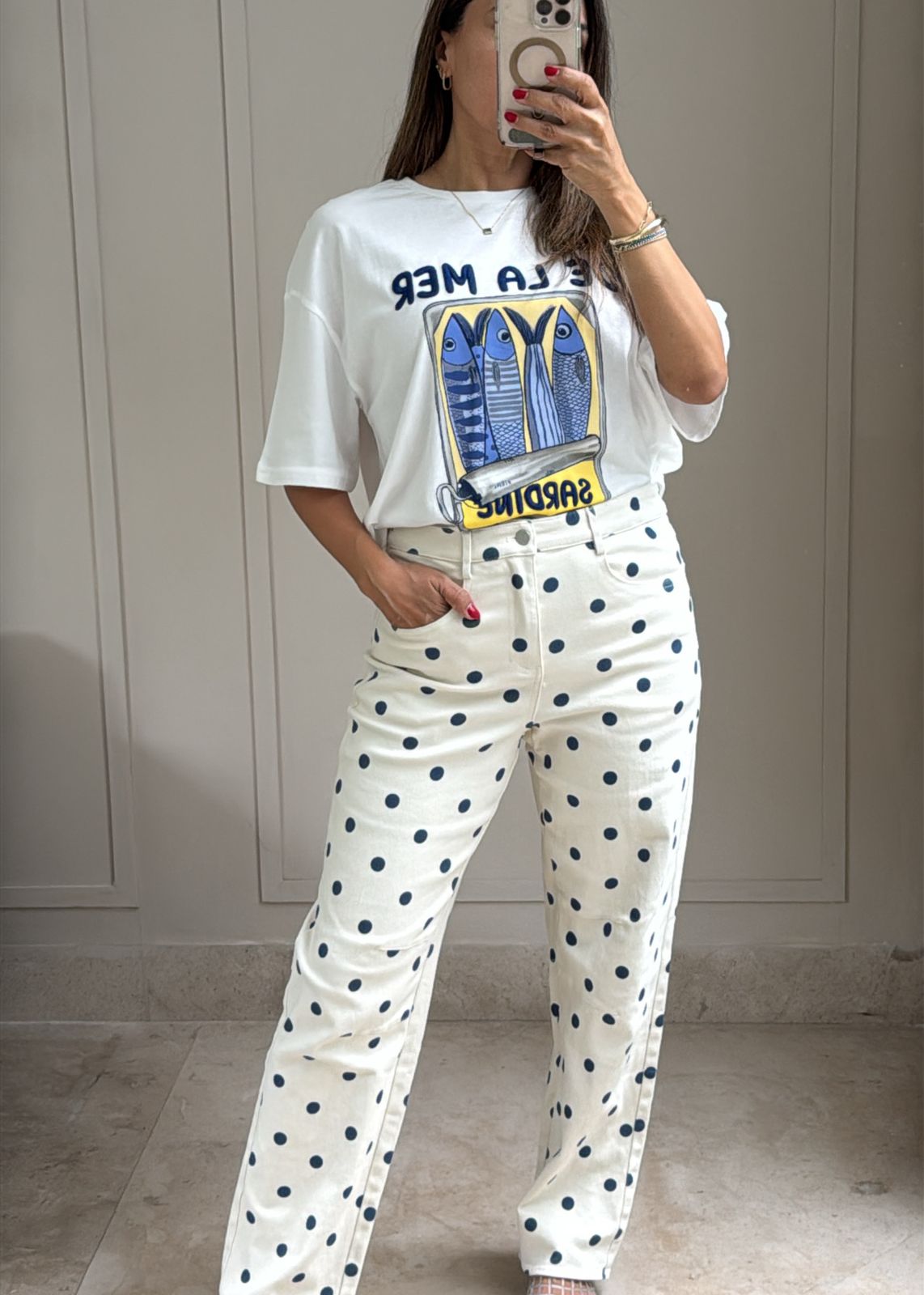 Navy Dot Jeans