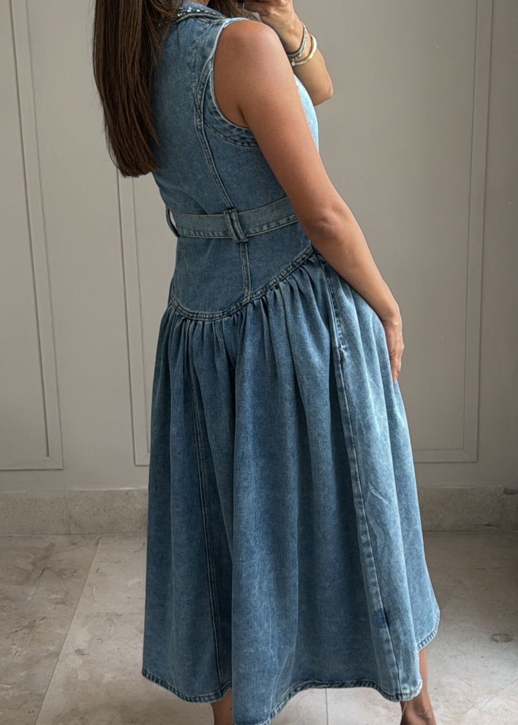 Royal Denim Dress