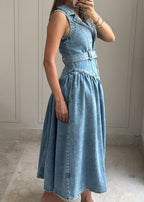 Royal Denim Dress