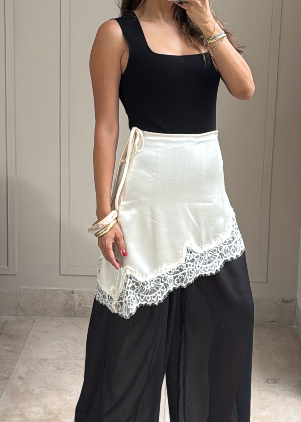 Lace Overlay Pants