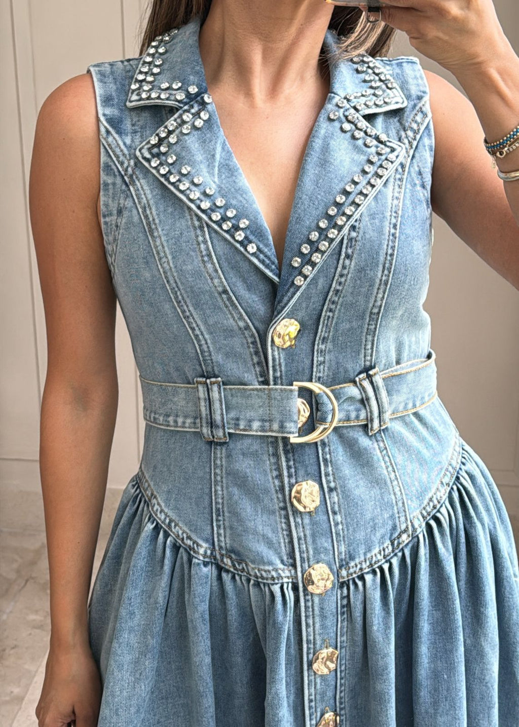 Royal Denim Dress