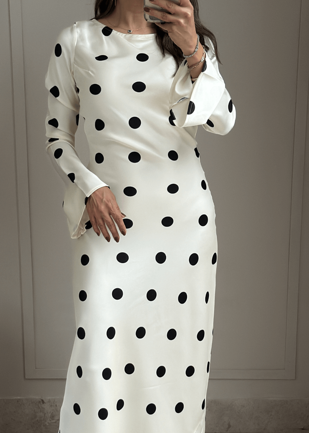Polka Dots Satín Dress