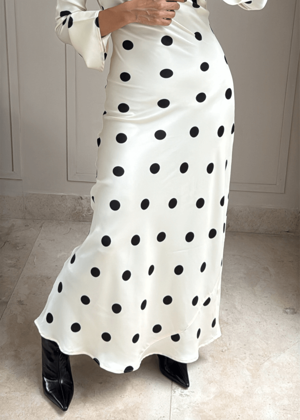 Polka Dots Satín Dress